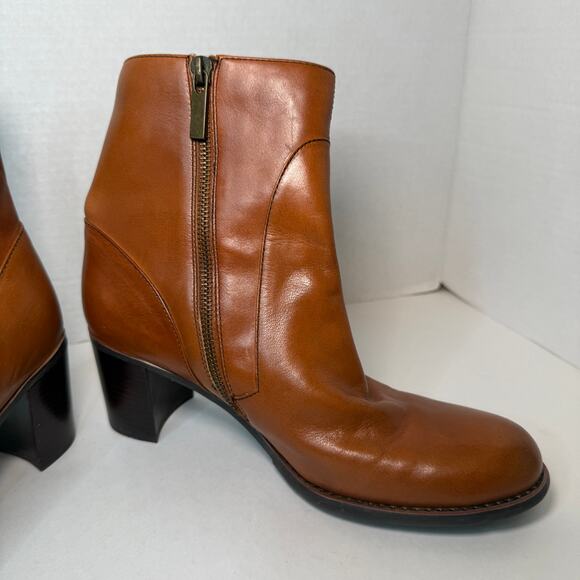 Liz Claiborne Flex Manon Leather Ankle Zip Boots Brown Women's Size 7.5 - Picture 5 of 11